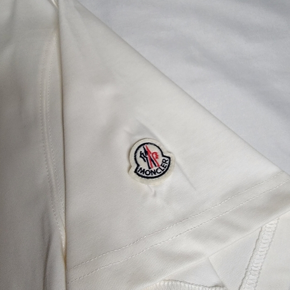 Moncler White Logo T-Shirt for Men - Picture 3 of 6